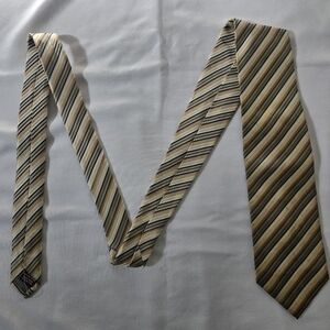 Yellow, Brown And Olive Striped Tie